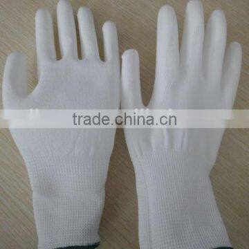 polyster shell pu coated safety work glove