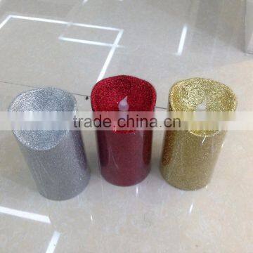 Led Flameless Candles Gold Glitter Led Flickering Flameless Real Wax Candle photo-3