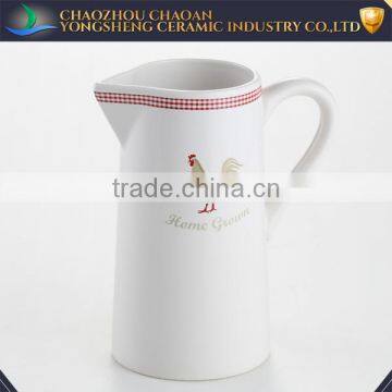 Wholesale White Decal Ceramic Water Pitcher for Bathroom Usage photo-2