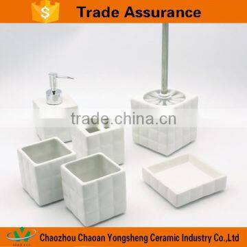 Square magic cube stoneware 5pcs accessories bath set for Europe