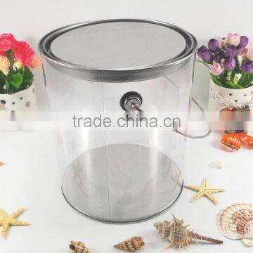 TOP Sale Round Tranparent Christmas Popcorn PVC Tin Bucket photo-5