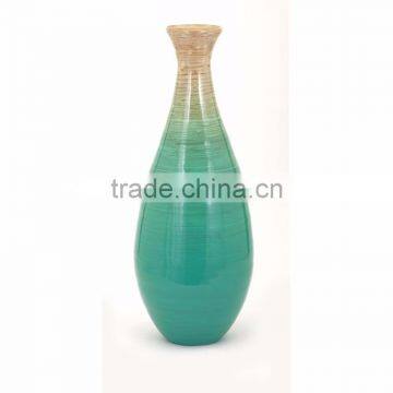 High quality best selling spun bamboo laccquer ombre style aqua vase from Vietnam