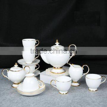 Ceramic Gold Plated 24pcs Tea Set Porcelain Tea Pot Set Fine Royal Porcelain Tea Set photo-3