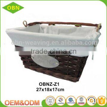 Handmade Removable Logo Wicker Wooden Cheap Custom Bike Basket photo-2