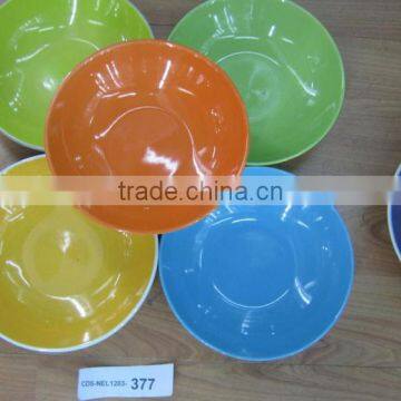 Brown Rimed Solid Color Bulk Ceramic Dinner Plate photo-2