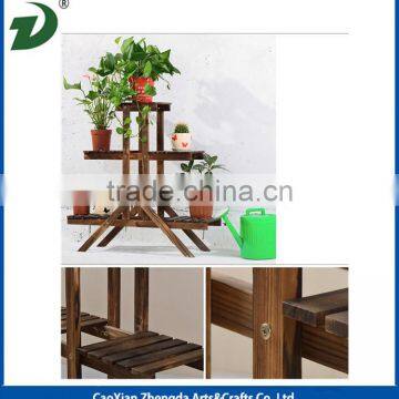 Antique Garden Decorative Wood Flower Rack Flower Stand photo-4