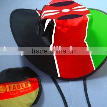 Popular Polyester Material Foldable Cowboy Cap, Cowboy Folding Hat, Fans Foldable Cap
