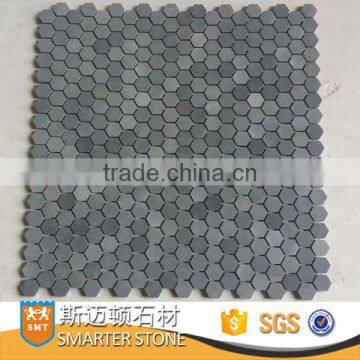 Hexagon stone mosaics grey bluestone for flooring