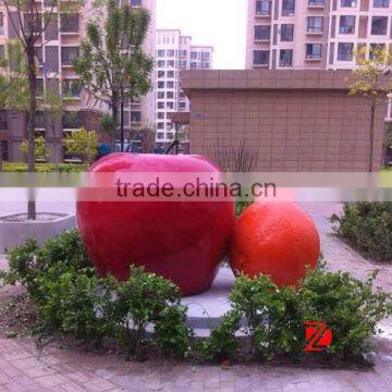 Large resin statues apple and orange