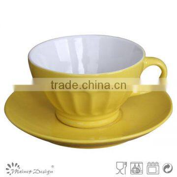 Fast Shipment Low MOQ 2015 Ceramic Breakfast Soup Bowl With Saucer,ceramic Soup Mug With Saucer, Ceramic Big Cup and Saucer photo-4
