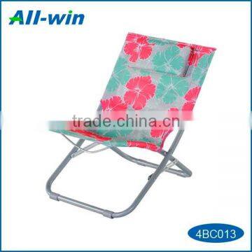 modern best-selling outdoor foldable flower printing leisure beach chair camping chair with pillow