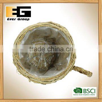 Natural Rattan Teapot for Garden Planter photo-6