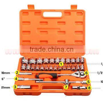 32pcs Socket Set, Ratchet Wrench Set 1/4" CRV photo-2