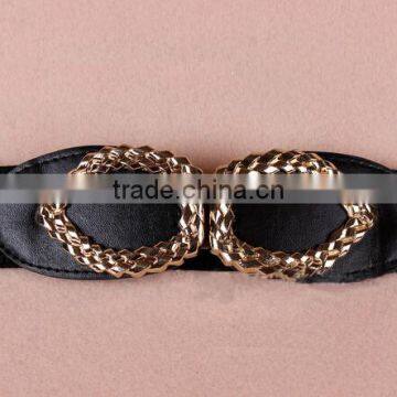 Wholesale Leaf Heart Pattern Alloy Buckle Elastic Sex Women Lady Waist Belt photo-3