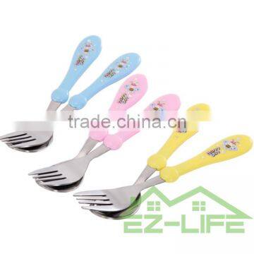 Korean Cute Stainless Steel Baby Spoon and Fork Set photo-2