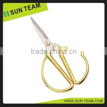 ST005 6"" heavy-duty tailor gold plated ribbon cutting scissors