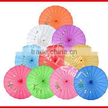 Flower Panited Chinese Silk Bamboo Parasol photo-5