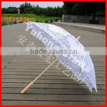 Victorian Style White Lace Crafts Parasol for Promotion