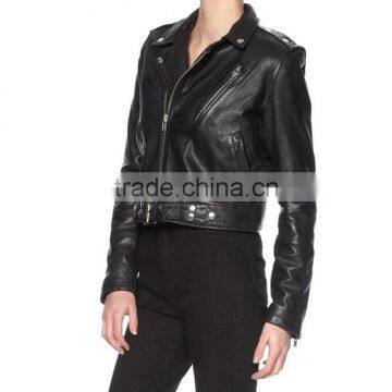 Cropped Leather Jacket for Women's photo-2