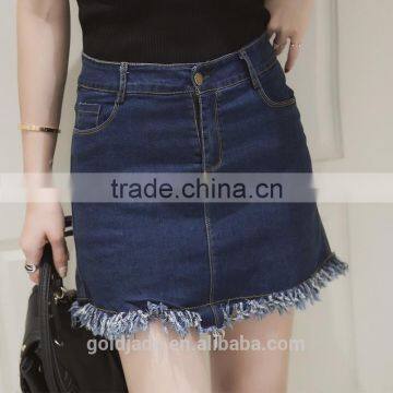 High Quality Denim Mini Short Skirts Women Jeans White Skinny photo-5