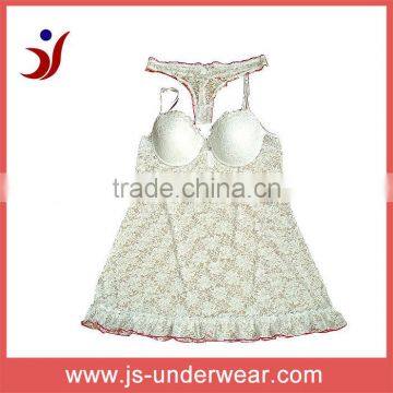 js-343 ladies Sexy Bra Camisole with panty with lace (New Arrival)accept OEM