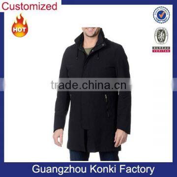 Men's Navy Hooded Raincoat With Removable Lining Jacket