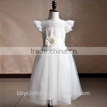 White Flower Girls Dresses For Wedding Gowns Cap Sleeve Lace Girl Birthday Party Dress Tulle Pageant Dress photo-2