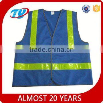 blue high visibility vest