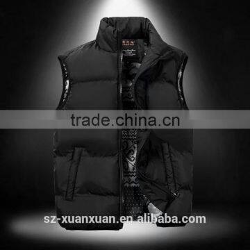 2016 Custom Winter Warm Casual Thick Down Jacket Waistcoat for Men Design