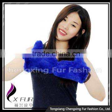 CX-A-60K Hand Knitted Elastic Genuine Women Mink Fur Gloves photo-2