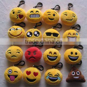 2016 Popular Cheap Stuffed Plush Soft Toy Key Chains Yellow Emoji Keychain photo-1
