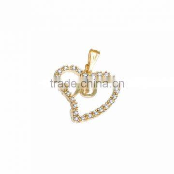 Gold Plated CZ Studded Heart Pendant