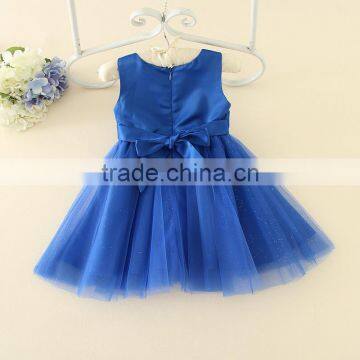 2017 Indian and Pakistan Girls Without Dress Toddler Blue Flower Girls Performance Dresses Turkish Shell Sequins Party Dresses photo-2
