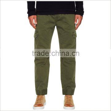 Custom Slim Straight Invisible Pockets Mens Cargo Pants In Green photo-4