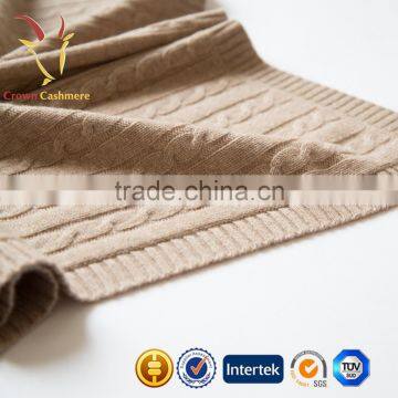 High Quality Knit Cable Cashmere Blanket photo-5