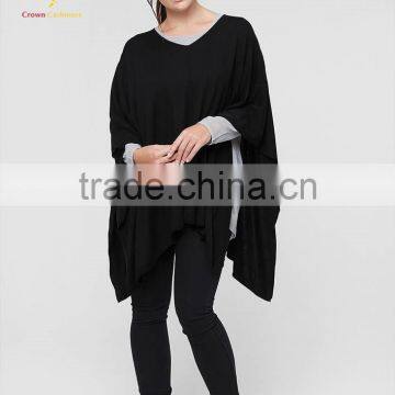 Fashion Knitted Pattern Cashmere Poncho Wraps Sweater Design photo-2
