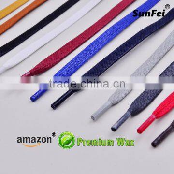 Wax Shoelaces Flat Cotton Leather Accessories for All Court-Cross Shoes - All Size - 7-10mm Width - Accept Custom photo-5