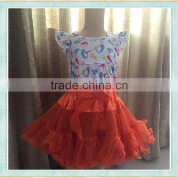 Stock Sell style girl wholesale Chiffon Fluffy Tutu Pettiskirt/kids mini dance tutu girls casual white skirt