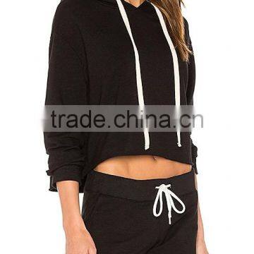 2017 OEM Apparel Womens Tracksuit With Hood Sexy Slim Fit Tracksuit Women Sport Sets photo-2