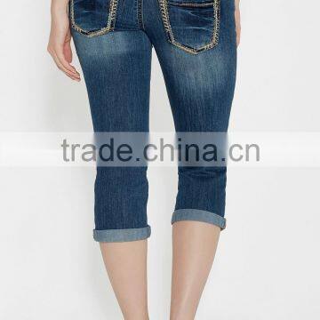 Denim Capri With Porkchop Pockets#82402 photo-2