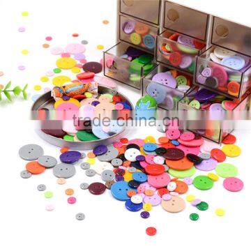 Colorful Different Size 2-Holes Decorated Buttons Craft Plastic Button Round photo-2