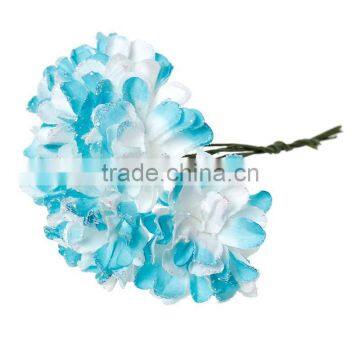 Paper Artificial Chrysanthemum Flower Decoration Millinery Blue 9.0cm(3 4/8"), 1 Packet(Approx 144 PCs/Packet)