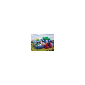 Commercial Inflatable Amusement Park / Zoo Jumping Castle 7x7m 0.55mm PVC Tarpaulin