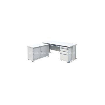 concise style office desk with computer tray