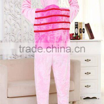 Lastest Flannel Material One Piece Pink Pajamas photo-4