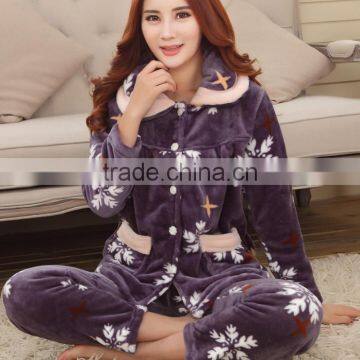 Soft warm low price fleece winter pajamas