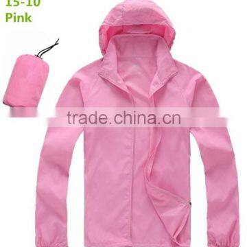 Rose Red Lightweight Hooded Pullover RED Windbreaker Jacket With Bag photo-2