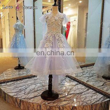 LS00088 cap sleeve flower girl dresses organza lace patterns for 7 year olds