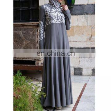 New Arrival Embroidery Gown Fashion Elegant Long Sleeves Muslim Long Dress For Women photo-4