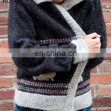 Wool Ugly Christmas Sweater Design for Girl With Jackalope Patterns of Loose Fit Wholesale Clothing Direct From China photo-3